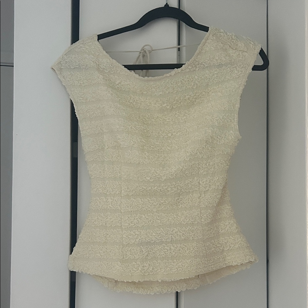 Lioness Cream Lace Backless Women's Top
